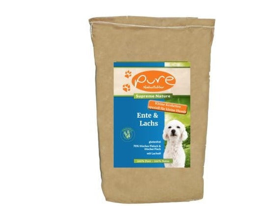 PURE natural food dry food Supreme duck & salmon extra small croquettes
