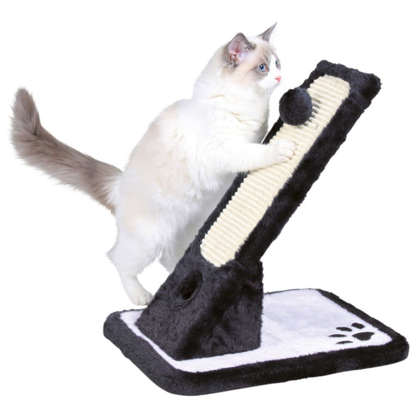 Scratch board, plush/sisal carpet, 42 cm, black/cream