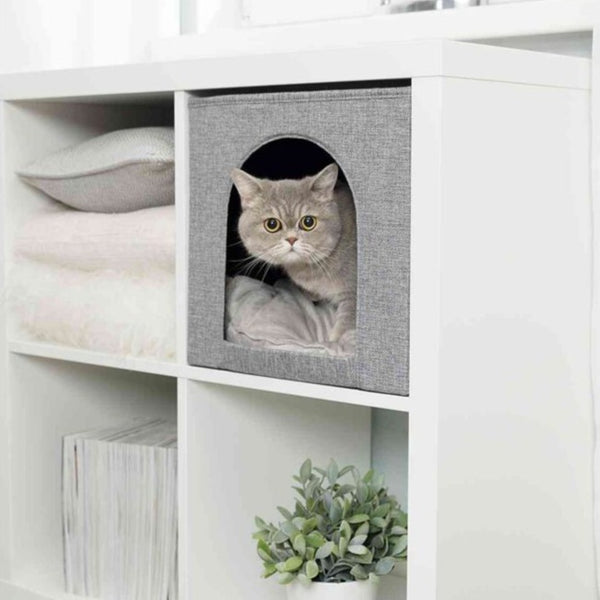 Cave Ella for shelves, 33 × 33 × 37 cm, grey