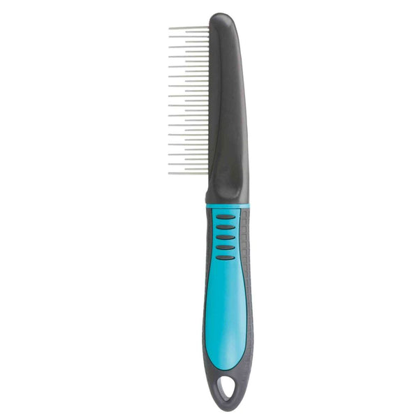 Combination comb, plastic/metal teeth, 22 cm