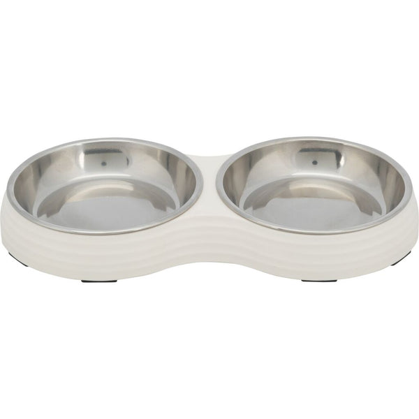 Bowl set, flat, melamine/stainless steel, 2×0.2 l/ø 13 cm/27×3×14 cm