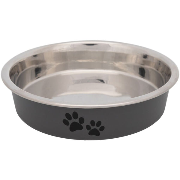 Bowl, flat, paws, stainless steel/plastic/rubber, 0.25 l/ø 13 cm