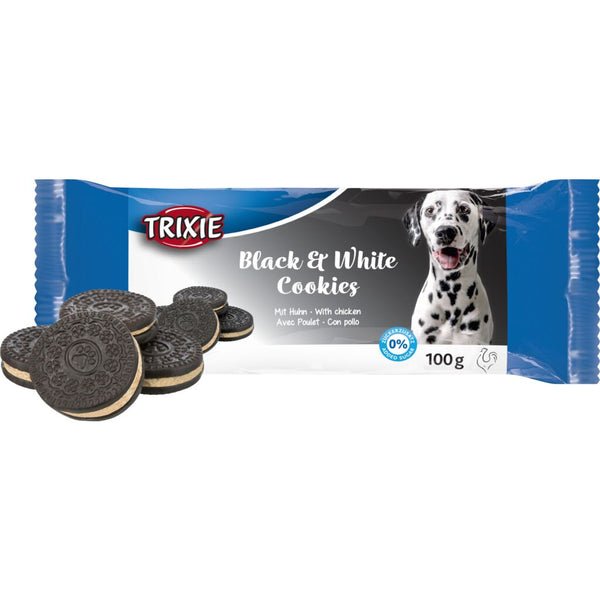 6x Black &amp; White Cookies, ø 4 cm, 4 pcs./100 g