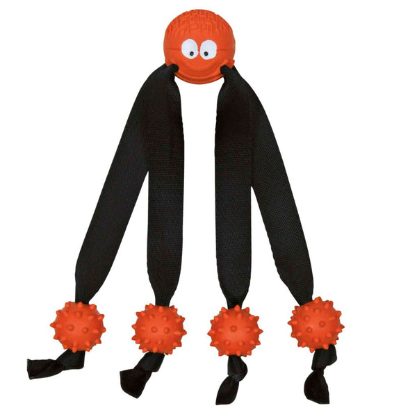 3x ball with strap legs/spiky balls, natural rubber, ø 3.8/24 cm