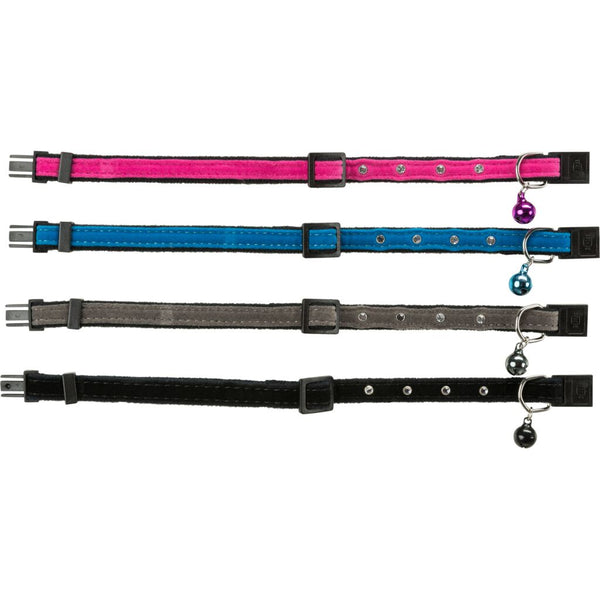 Set of 4 cat collars with rhinestones