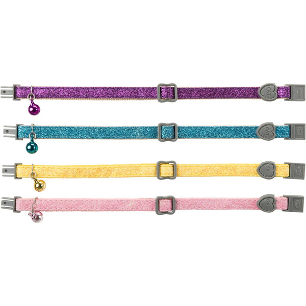 4x cat collar, metal/plastic clasp