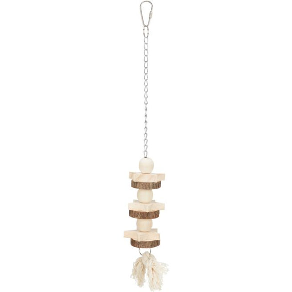 Toy on chain, with rope, wood, 30 cm