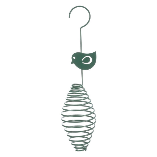 Fat ball holder spiral bird, 2 balls, metal, ø 7×35 cm