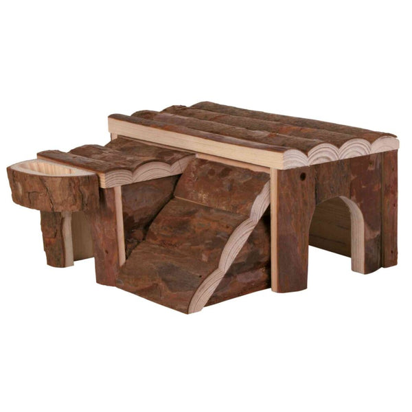 House Luka, mice, bark wood, 16×15×8 cm