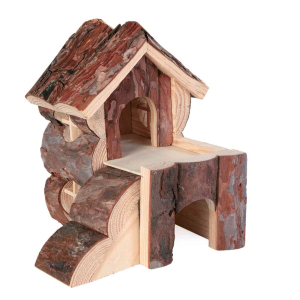 House Bjork, mice, bark wood, 15×15×16 cm