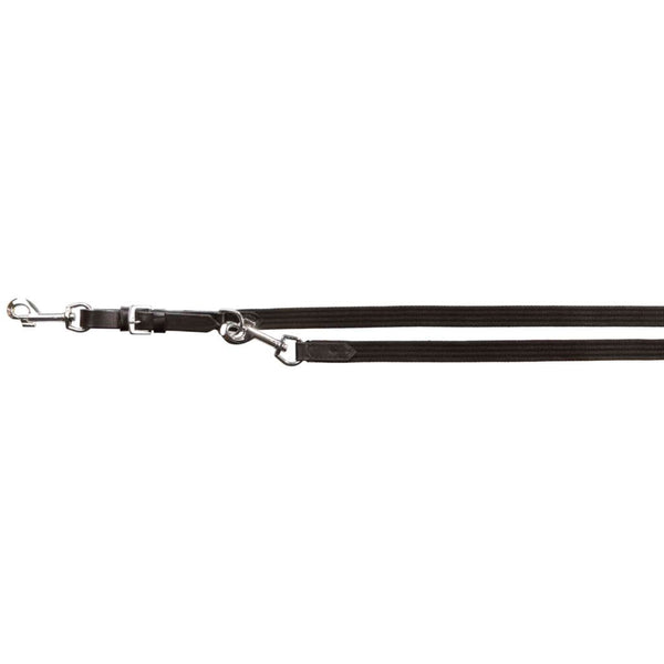 Active V-leash, rein strap/leather, black