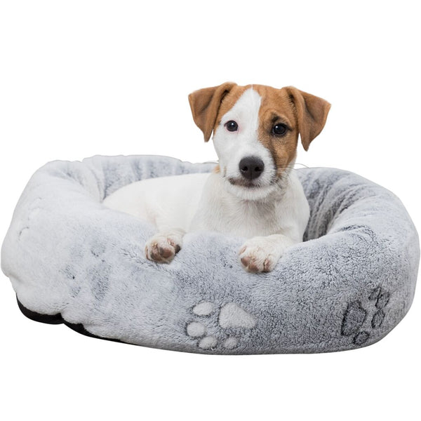 Nando bed, round, 50 × 40 cm, light grey