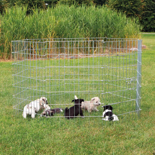 Run for small dogs, galvanized, ø 154 × 91 cm
