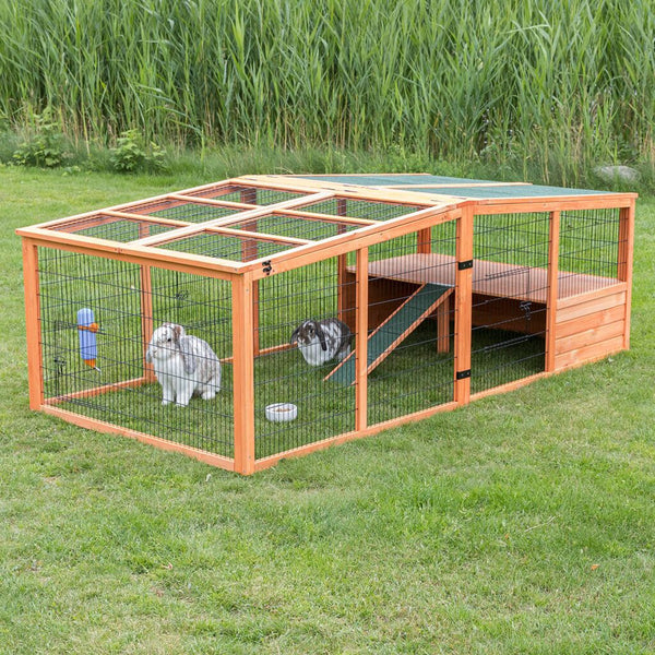 natura outdoor enclosure with cover, wood, 233 × 79 × 116 cm
