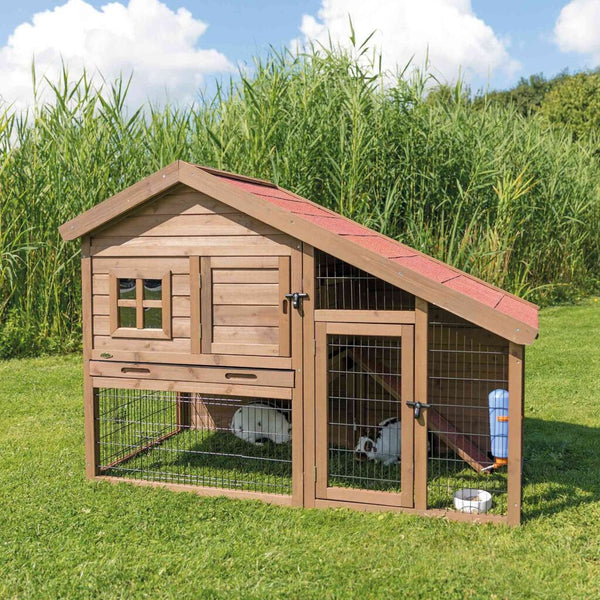 natura small animal hutch with free range, 2 floors, 151 × 107 × 80 cm